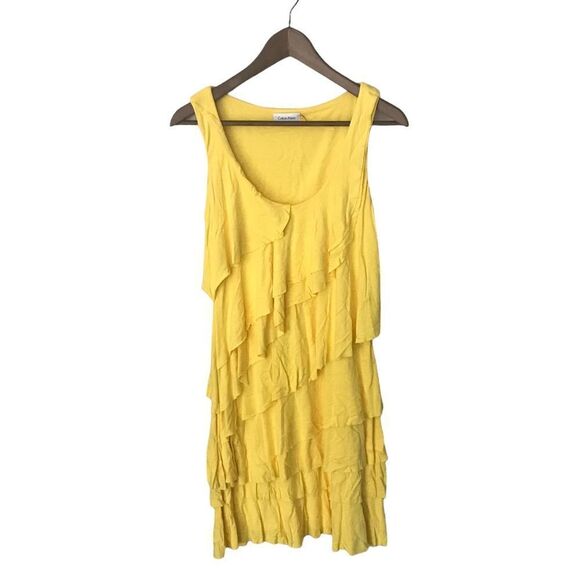 Calvin Klein ruffled Yellow Dress, 4 - Picture 4 of 9